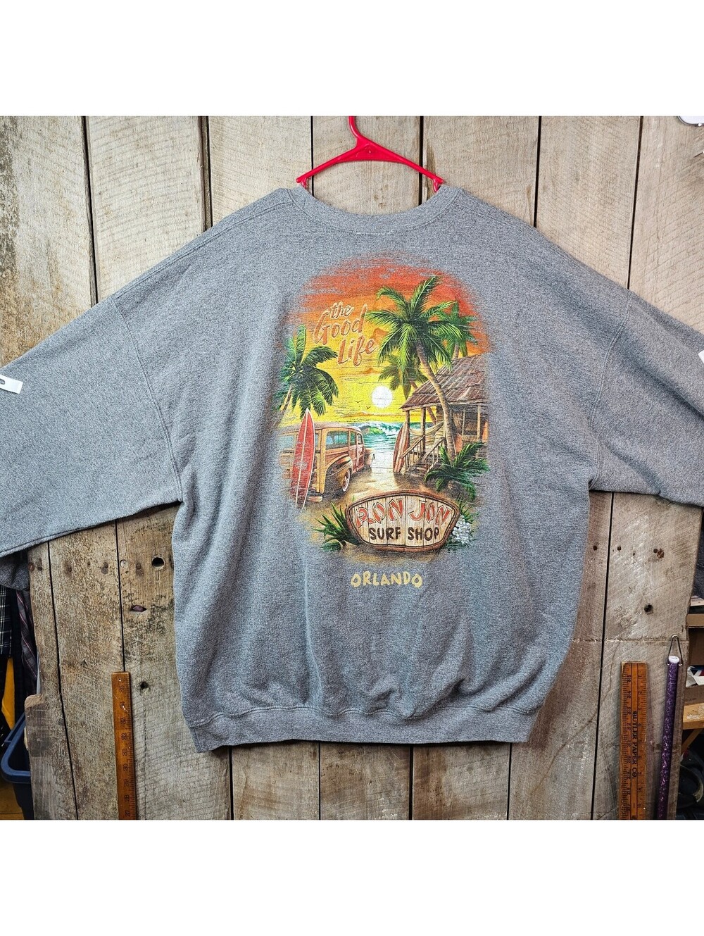 Ron Jon Surf Shop Orlando 3XL Men's Heather Grey Crewneck Sweatshirt The Good